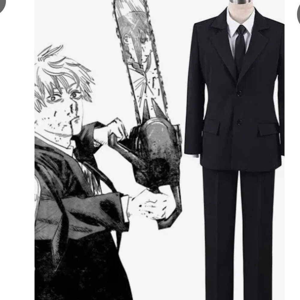 Anime Chainsaw Cosplay Youth Cosplay Black Suit Halloween Costume